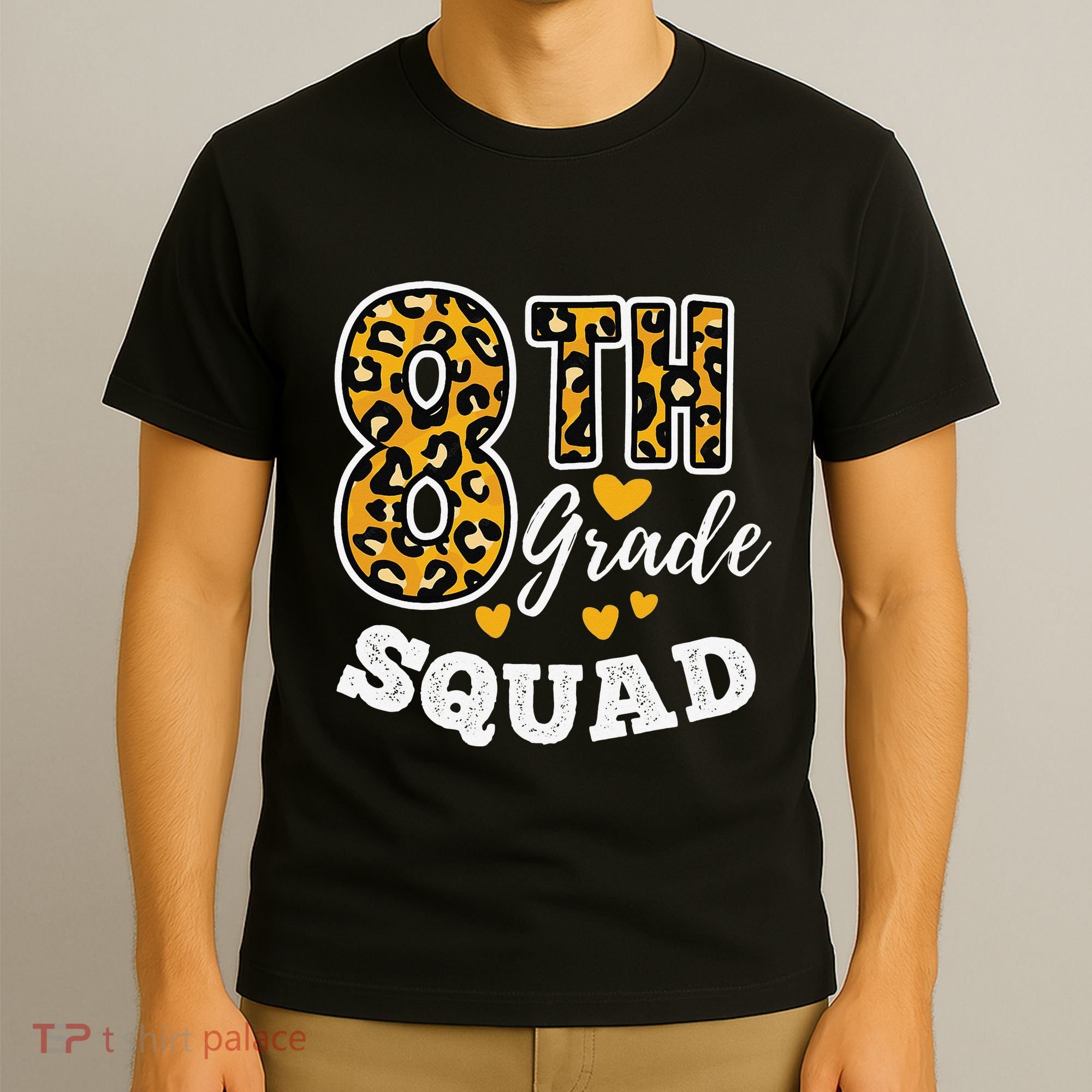 Leopard Print Eighth Grade Teacher 8th Grade Squad T-Shirt