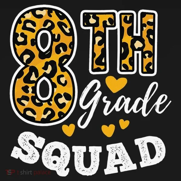 Leopard Print Eighth Grade Teacher 8th Grade Squad Bucket Hat