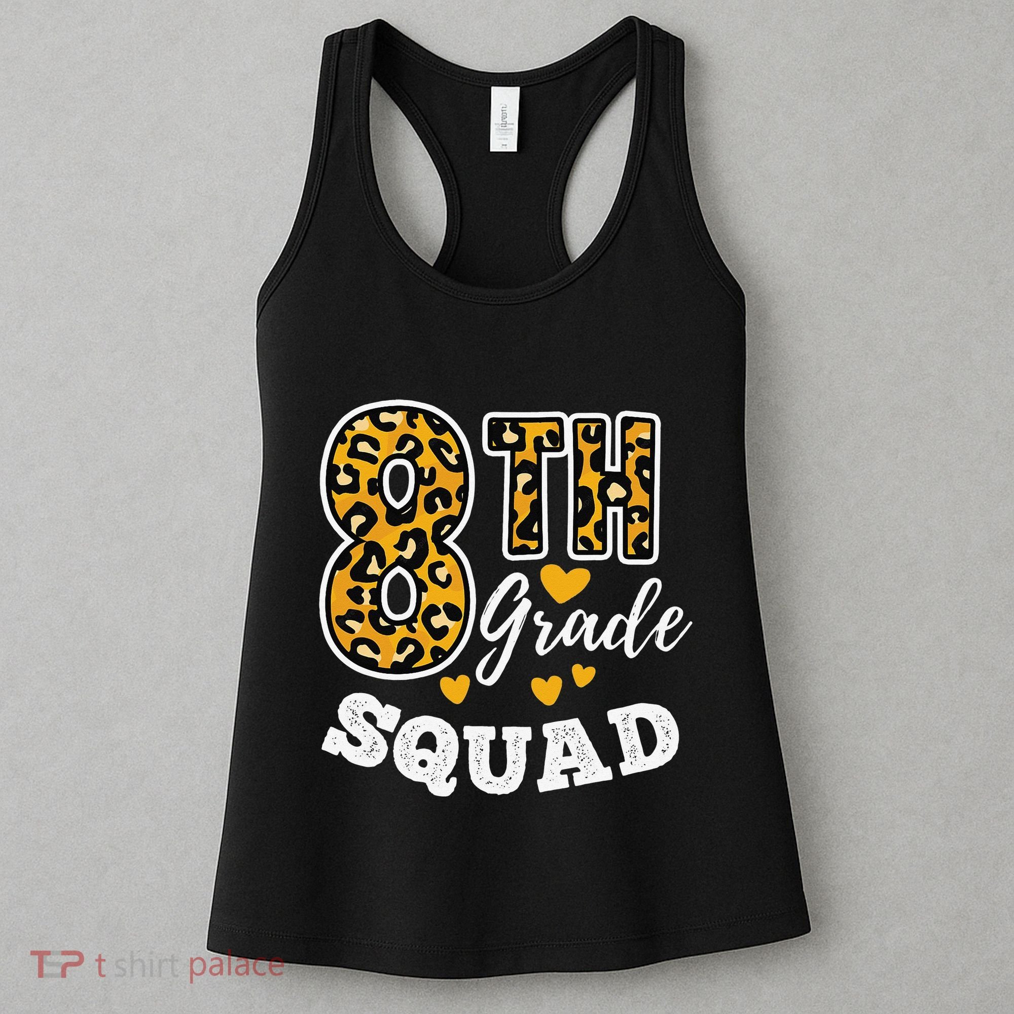 Leopard Print Eighth Grade Teacher 8th Grade Squad Women's Tank Top