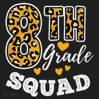 Leopard Print Eighth Grade Teacher 8th Grade Squad Hat thumb 2