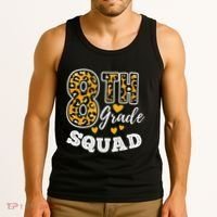 Leopard Print Eighth Grade Teacher 8th Grade Squad Tank Top thumb 3