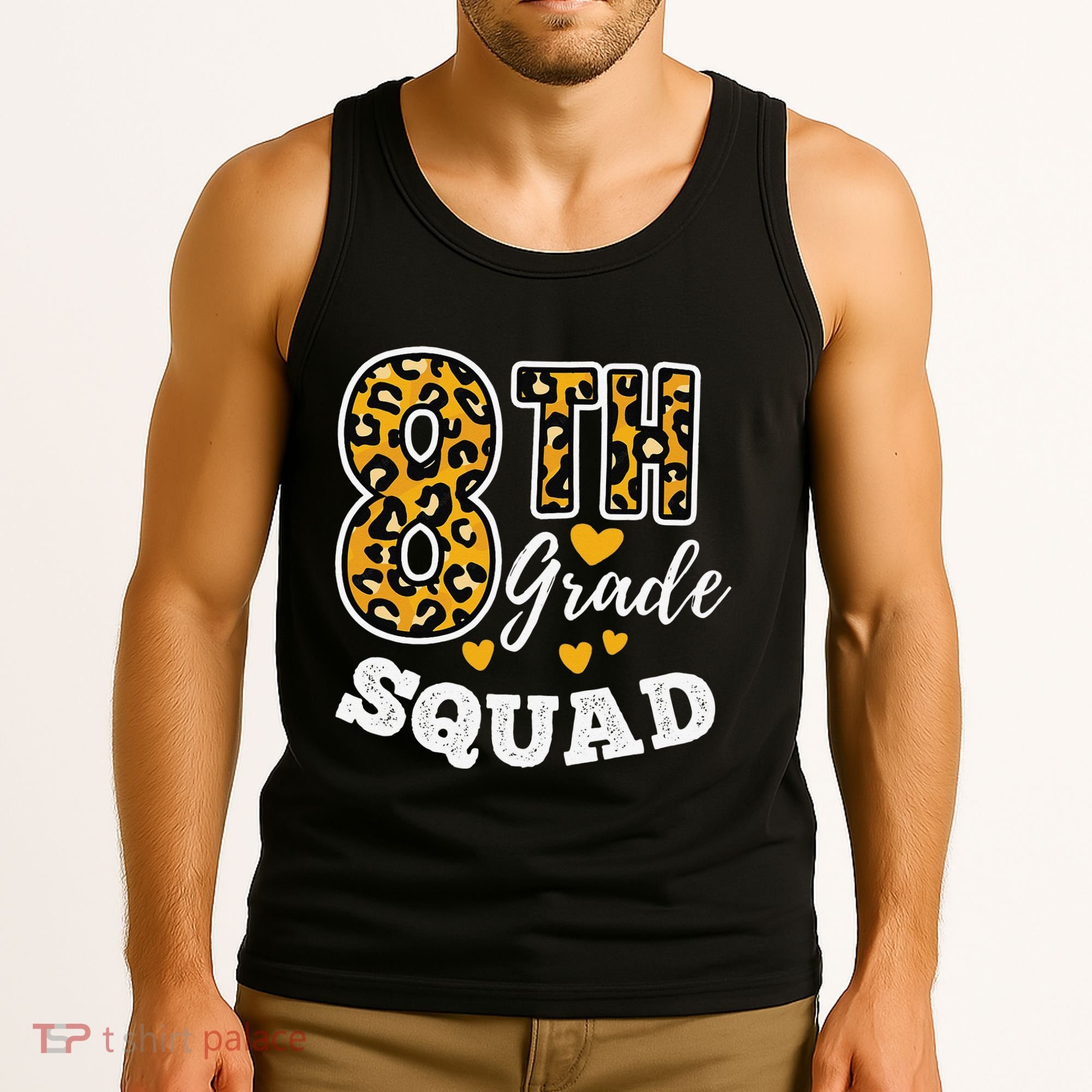 Leopard Print Eighth Grade Teacher 8th Grade Squad Tank Top