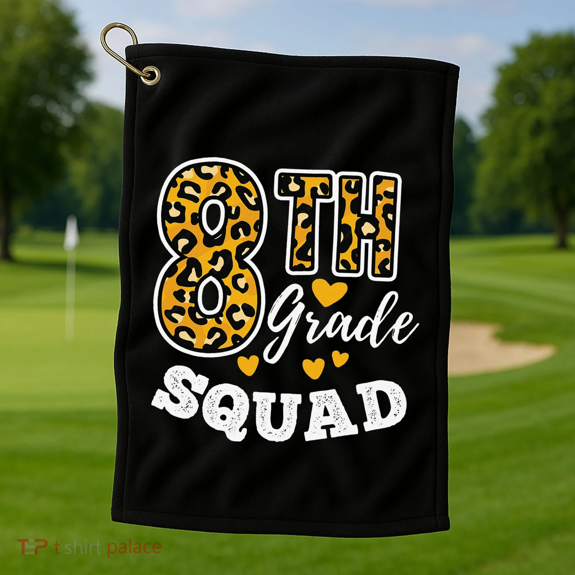 Leopard Print Eighth Grade Teacher 8th Grade Squad Golf Towel