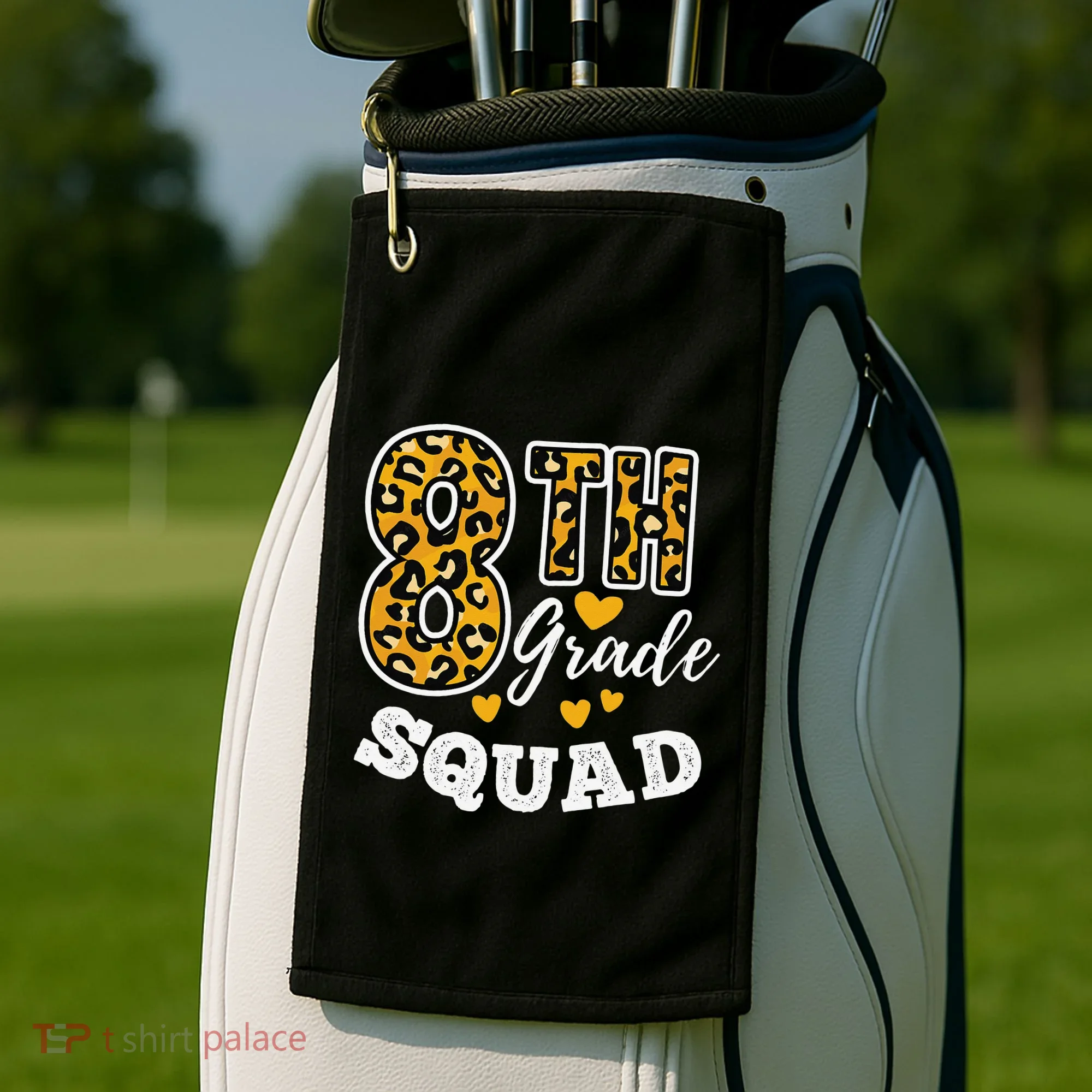 Leopard Print Eighth Grade Teacher 8th Grade Squad Golf Towel