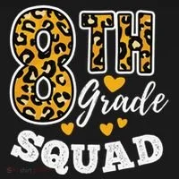 Leopard Print Eighth Grade Teacher 8th Grade Squad Women's T-Shirt thumb 6