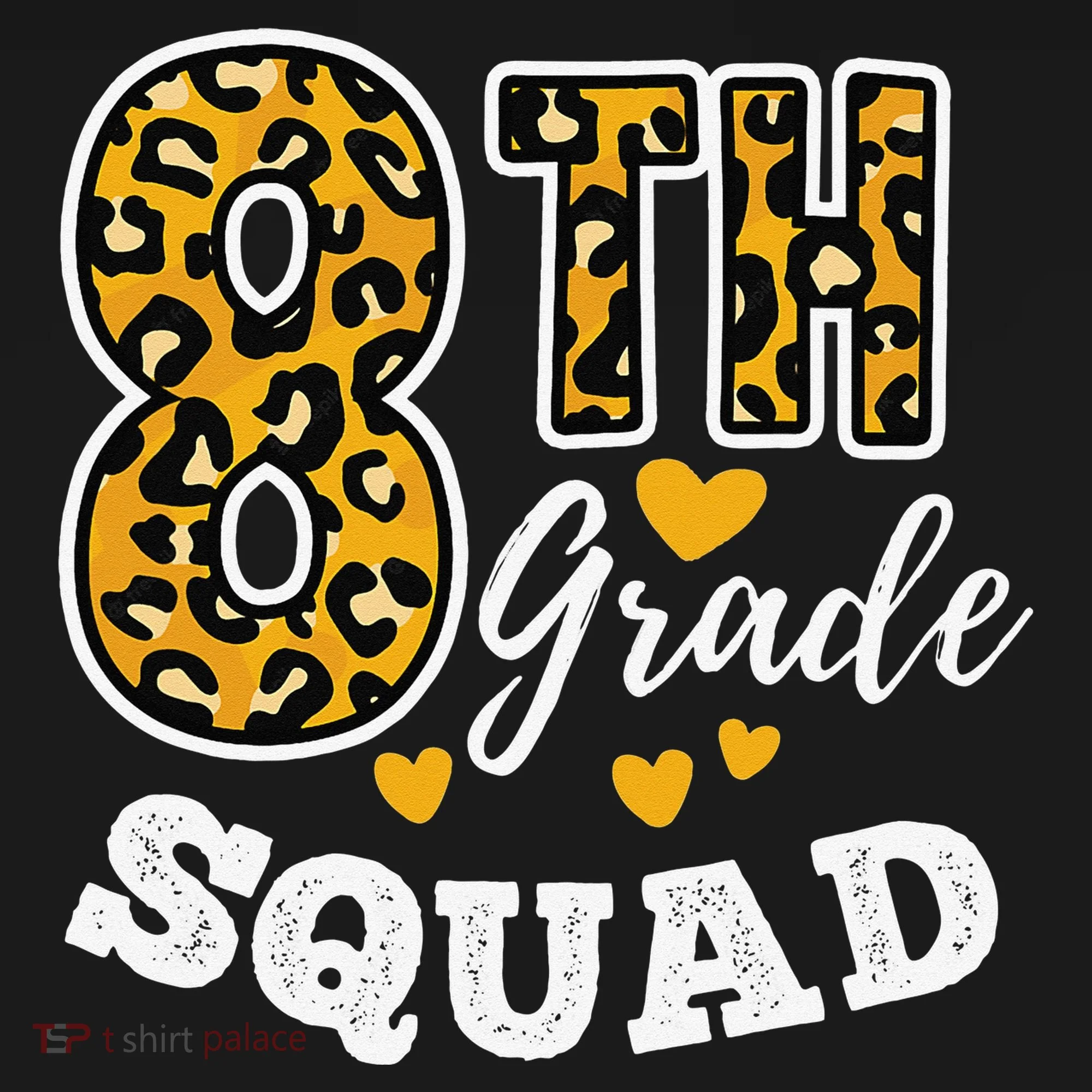 Leopard Print Eighth Grade Teacher 8th Grade Squad Women's T-Shirt