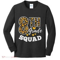 Leopard Print Eighth Grade Teacher 8th Grade Squad Kids Long Sleeve Shirt thumb 0