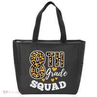 Leopard Print Eighth Grade Teacher 8th Grade Squad Tote Bag thumb 0