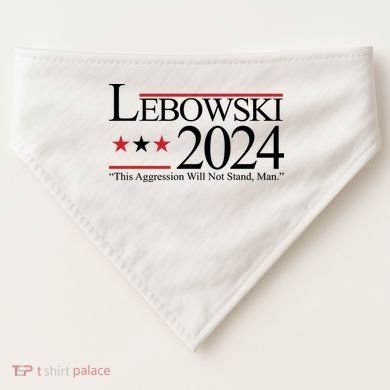 Lebowski Political Election Vote 2024 USA-Made Doggie Bandana
