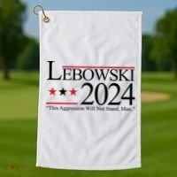 Lebowski Political Election Vote 2024 Golf Towel thumb 1