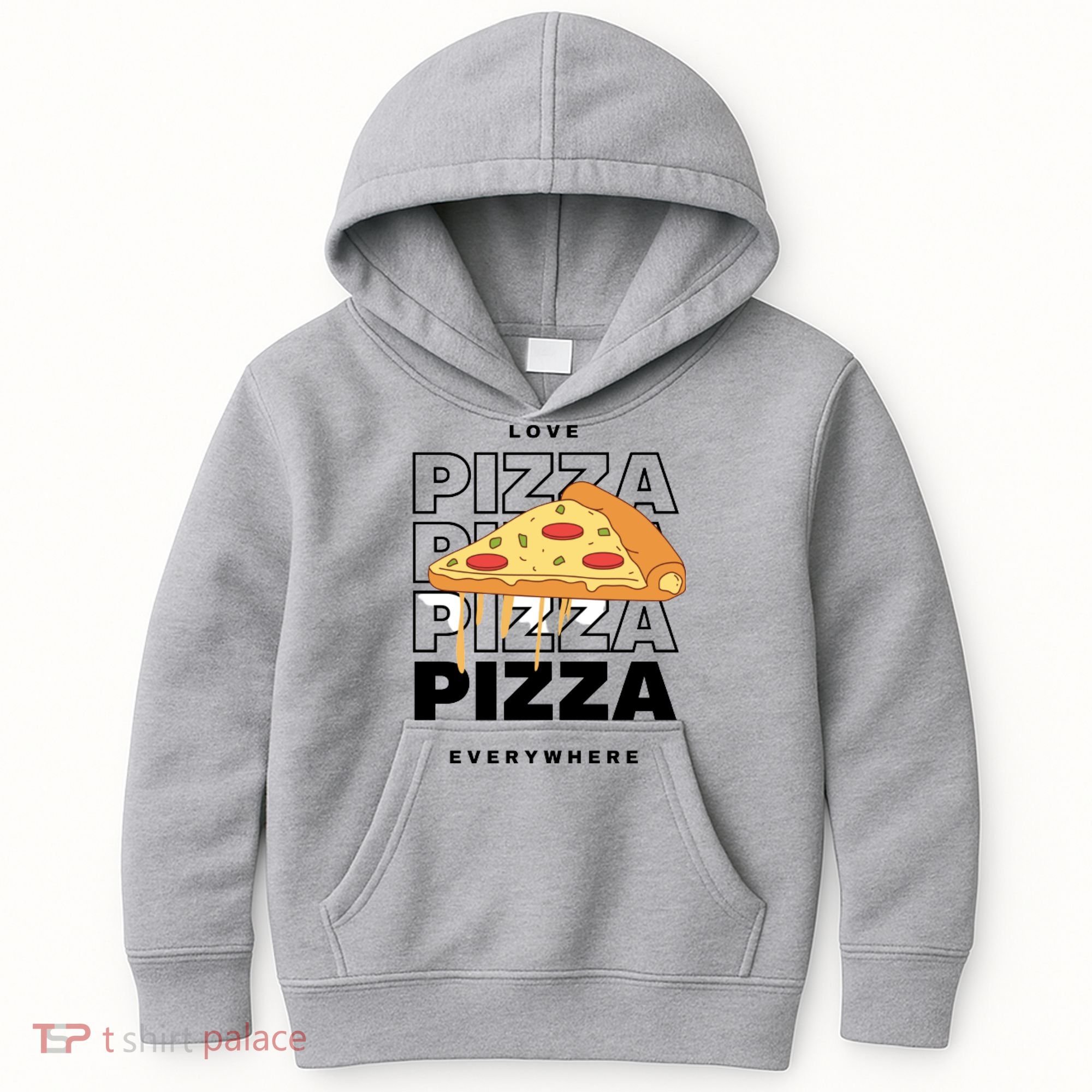 Love Pizza Everywhere Kids Hoodie