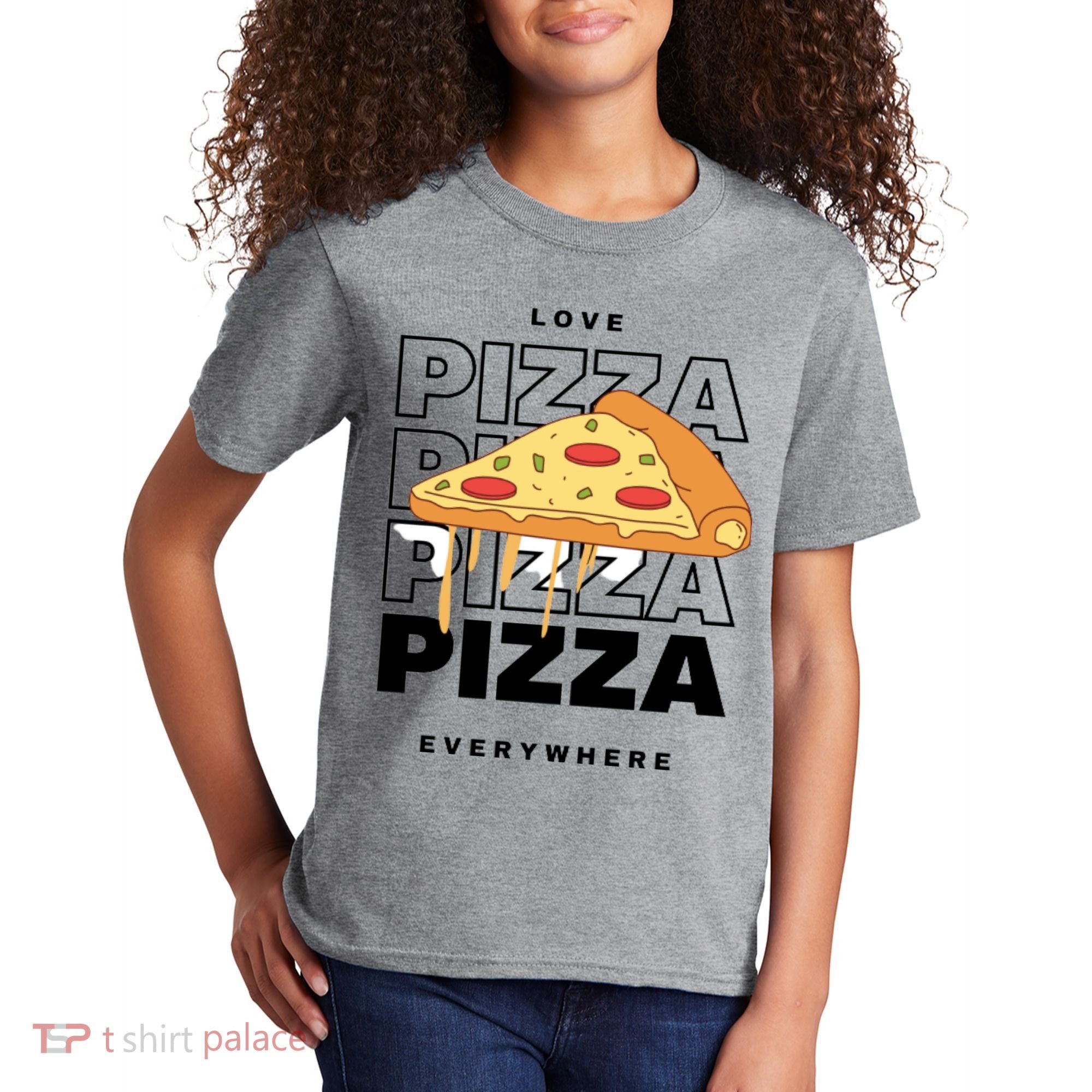 Love Pizza Everywhere Kids T-Shirt
