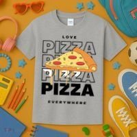 Love Pizza Everywhere Kids T-Shirt thumb 3