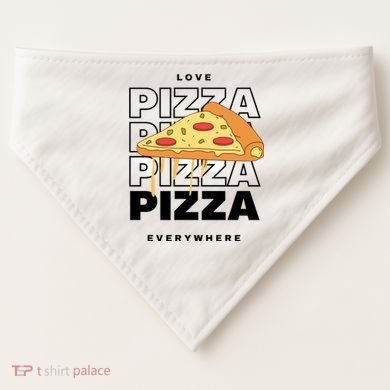 Love Pizza Everywhere USA-Made Doggie Bandana