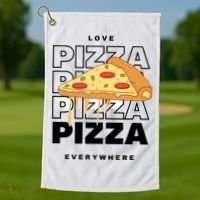Love Pizza Everywhere Golf Towel thumb 1