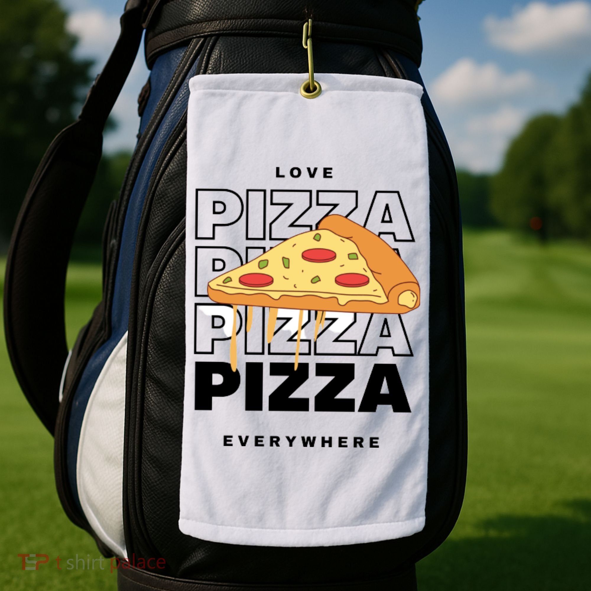 Love Pizza Everywhere Golf Towel
