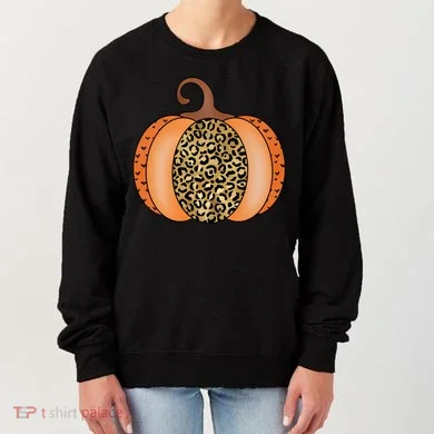 Leopard Pumpkin Fall Holiday Women's Sweatshirt