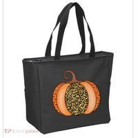 Leopard Pumpkin Fall Holiday Tote Bag thumb 2