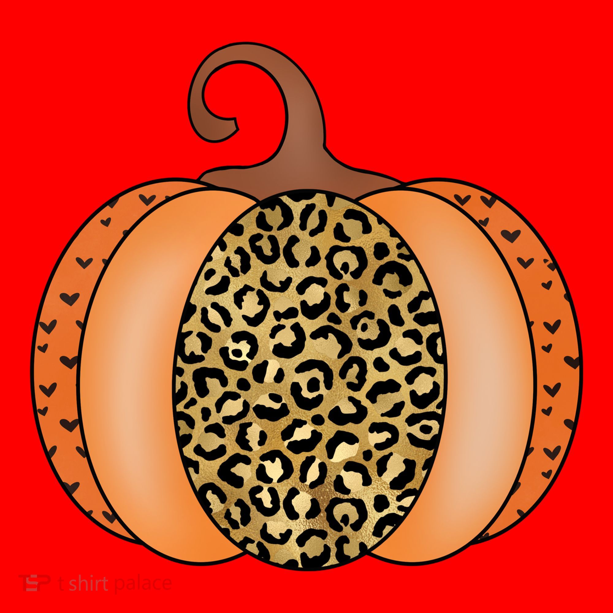 Leopard Pumpkin Fall Holiday Santa Hat