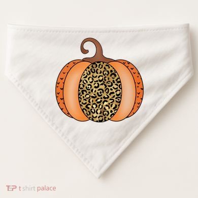 Leopard Pumpkin Fall Holiday USA-Made Doggie Bandana