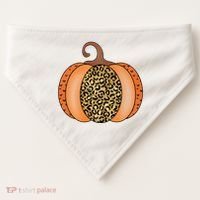 Leopard Pumpkin Fall Holiday USA-Made Doggie Bandana thumb 0
