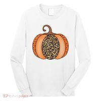 Leopard Pumpkin Fall Holiday Long Sleeve Shirt thumb 0