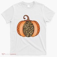 Leopard Pumpkin Fall Holiday T-Shirt thumb 0