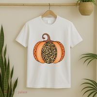 Leopard Pumpkin Fall Holiday T-Shirt thumb 2