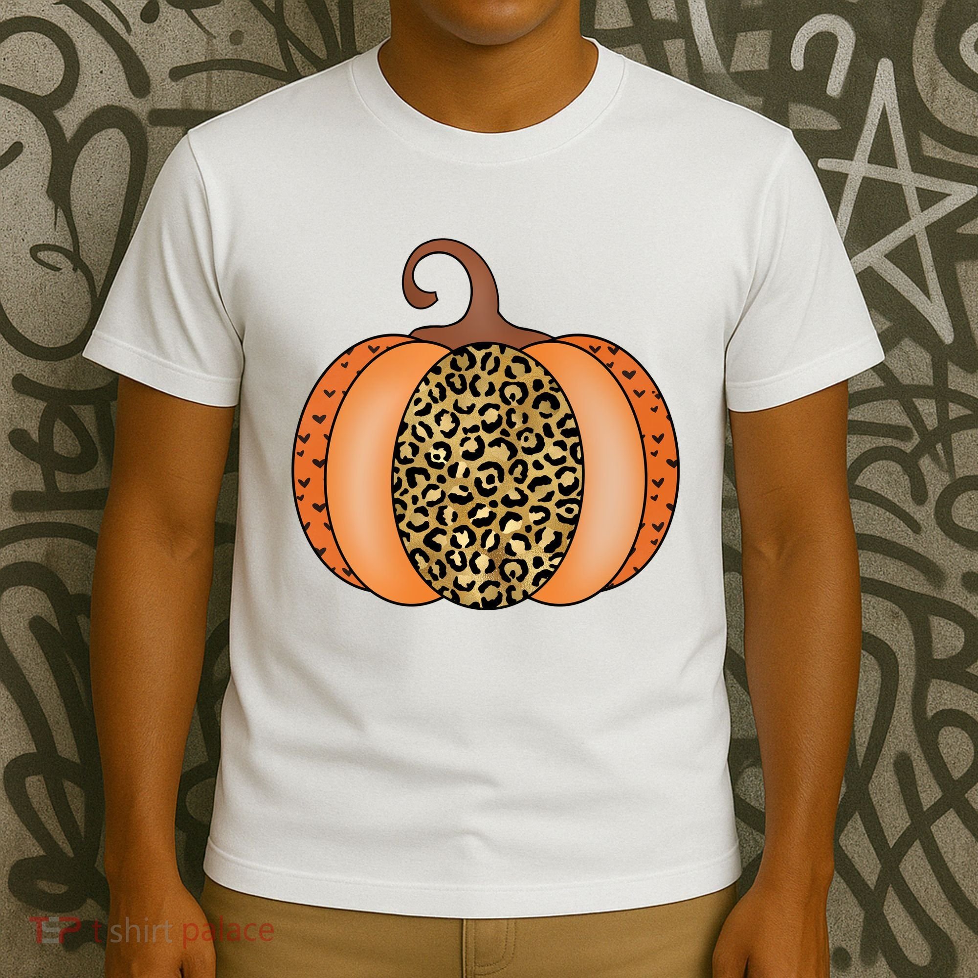 Leopard Pumpkin Fall Holiday T-Shirt