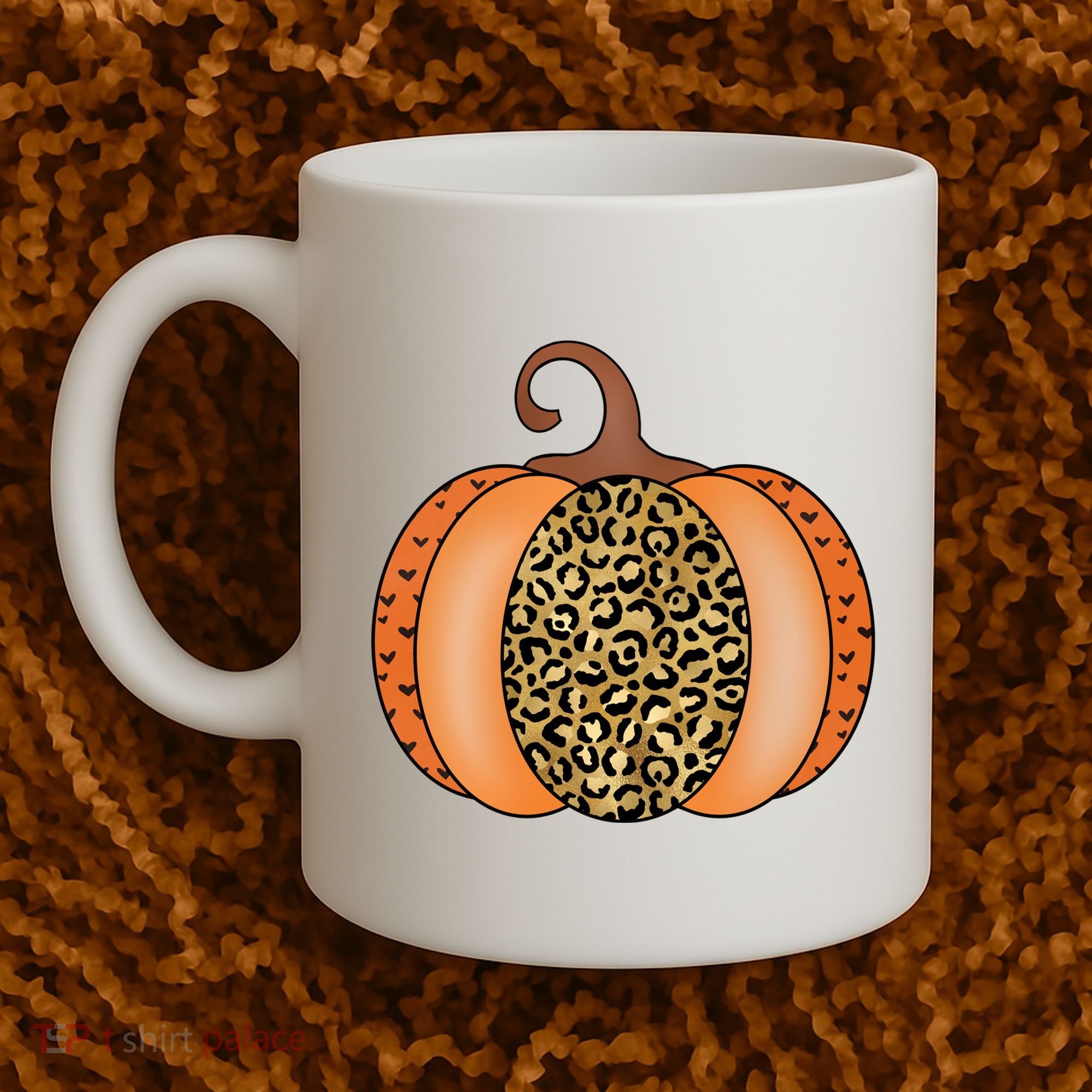 Leopard Pumpkin Fall Holiday Coffee Mug