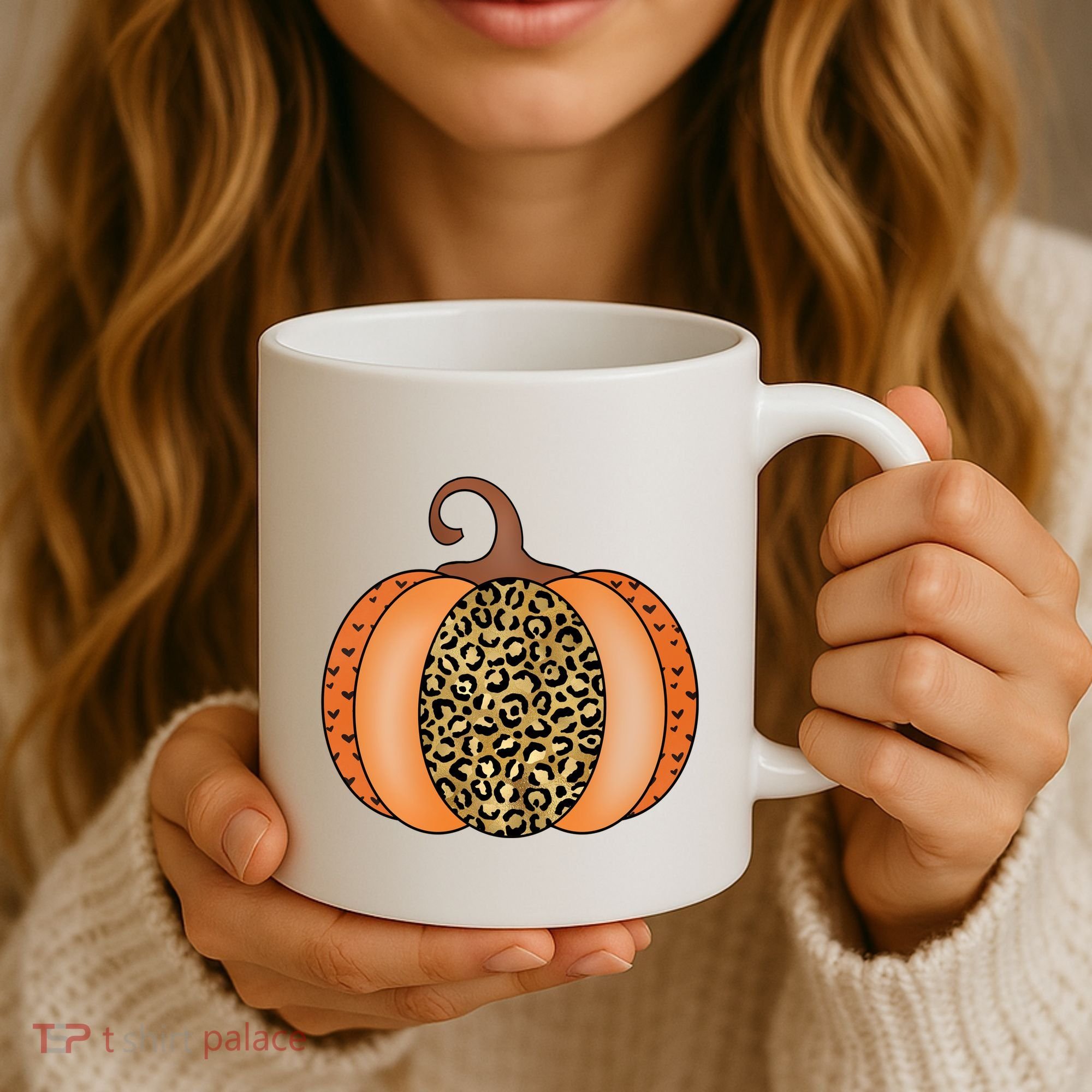 Leopard Pumpkin Fall Holiday Coffee Mug