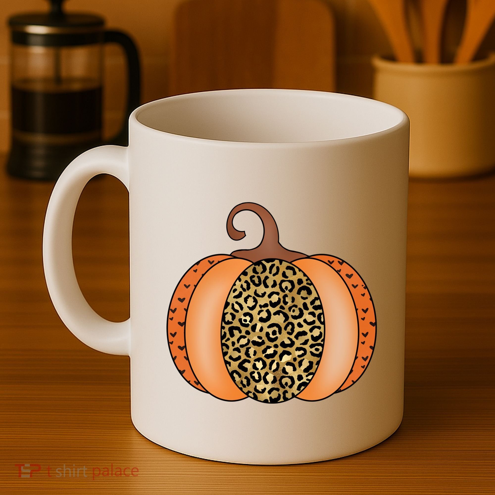Leopard Pumpkin Fall Holiday Coffee Mug