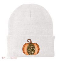 Leopard Pumpkin Fall Holiday Beanie thumb 0