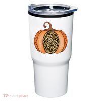 Leopard Pumpkin Fall Holiday Tumbler thumb 0