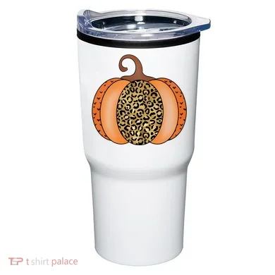 Leopard Pumpkin Fall Holiday Tumbler