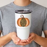Leopard Pumpkin Fall Holiday Tumbler thumb 2
