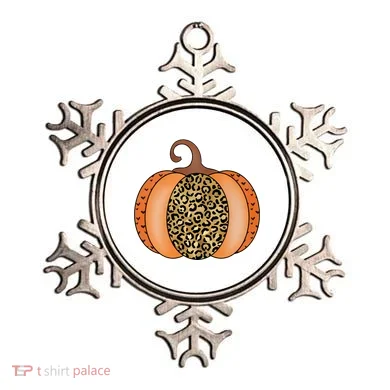Leopard Pumpkin Fall Holiday Ornament
