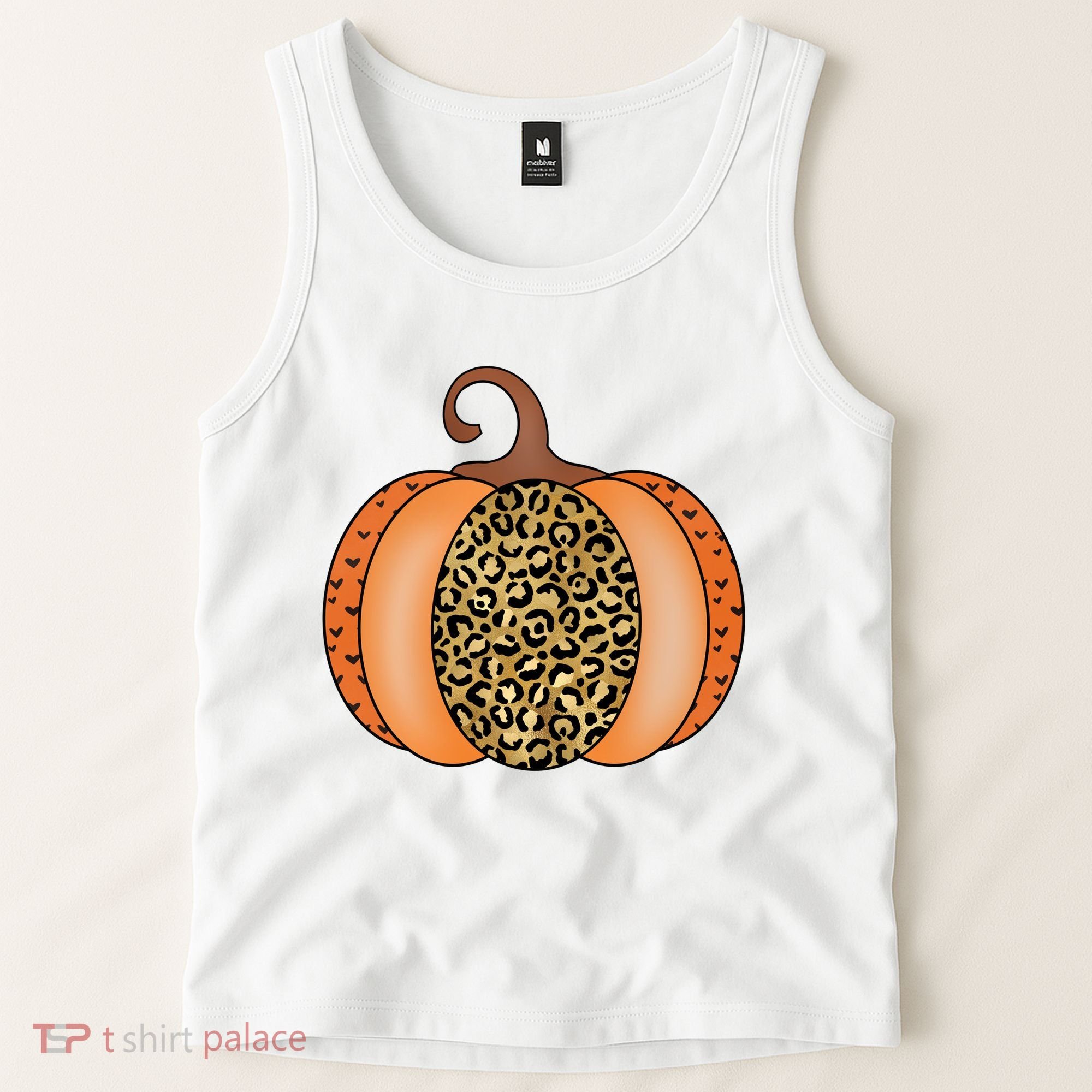 Leopard Pumpkin Fall Holiday Tank Top