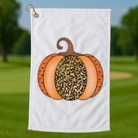 Leopard Pumpkin Fall Holiday Golf Towel thumb 1