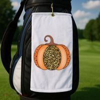 Leopard Pumpkin Fall Holiday Golf Towel thumb 2