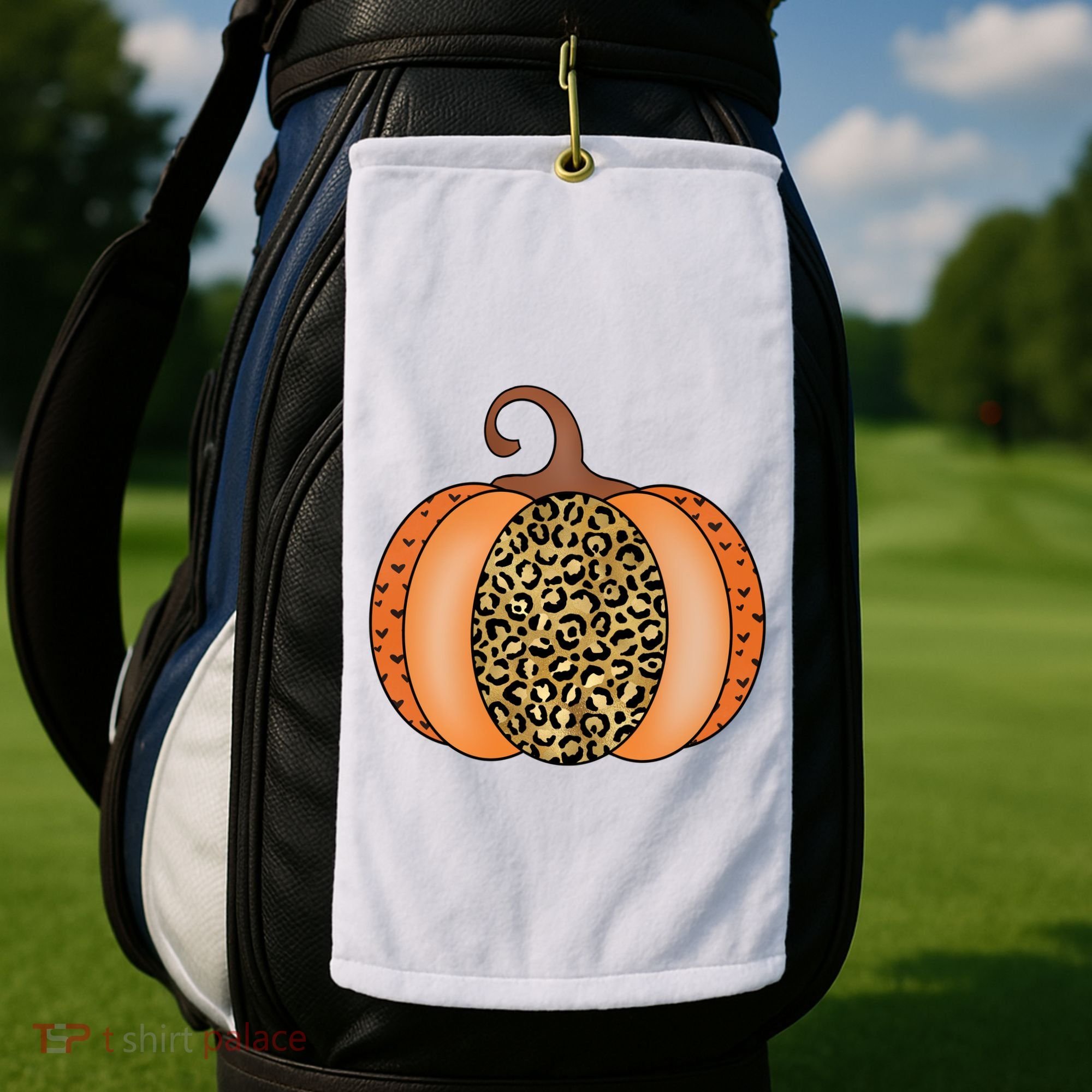 Leopard Pumpkin Fall Holiday Golf Towel
