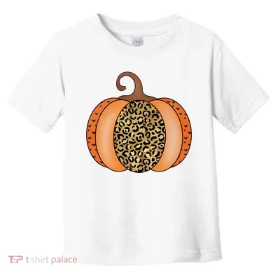 Leopard Pumpkin Fall Holiday Toddler T-Shirt