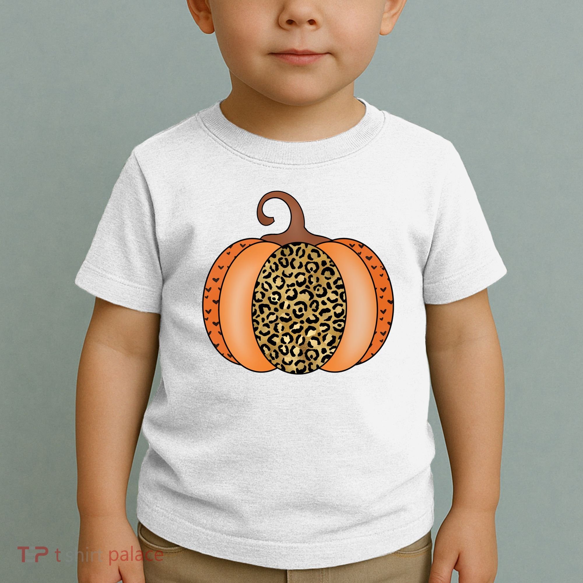 Leopard Pumpkin Fall Holiday Toddler T-Shirt