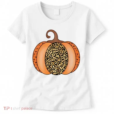 Leopard Pumpkin Fall Holiday Women's T-Shirt