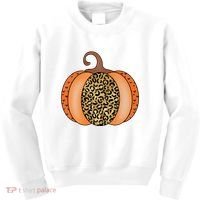 Leopard Pumpkin Fall Holiday Kids Sweatshirt thumb 0