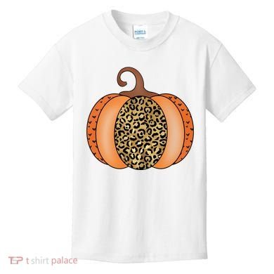 Leopard Pumpkin Fall Holiday Kids T-Shirt