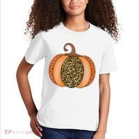 Leopard Pumpkin Fall Holiday Kids T-Shirt thumb 2