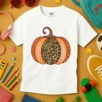 Leopard Pumpkin Fall Holiday Kids T-Shirt thumb 3