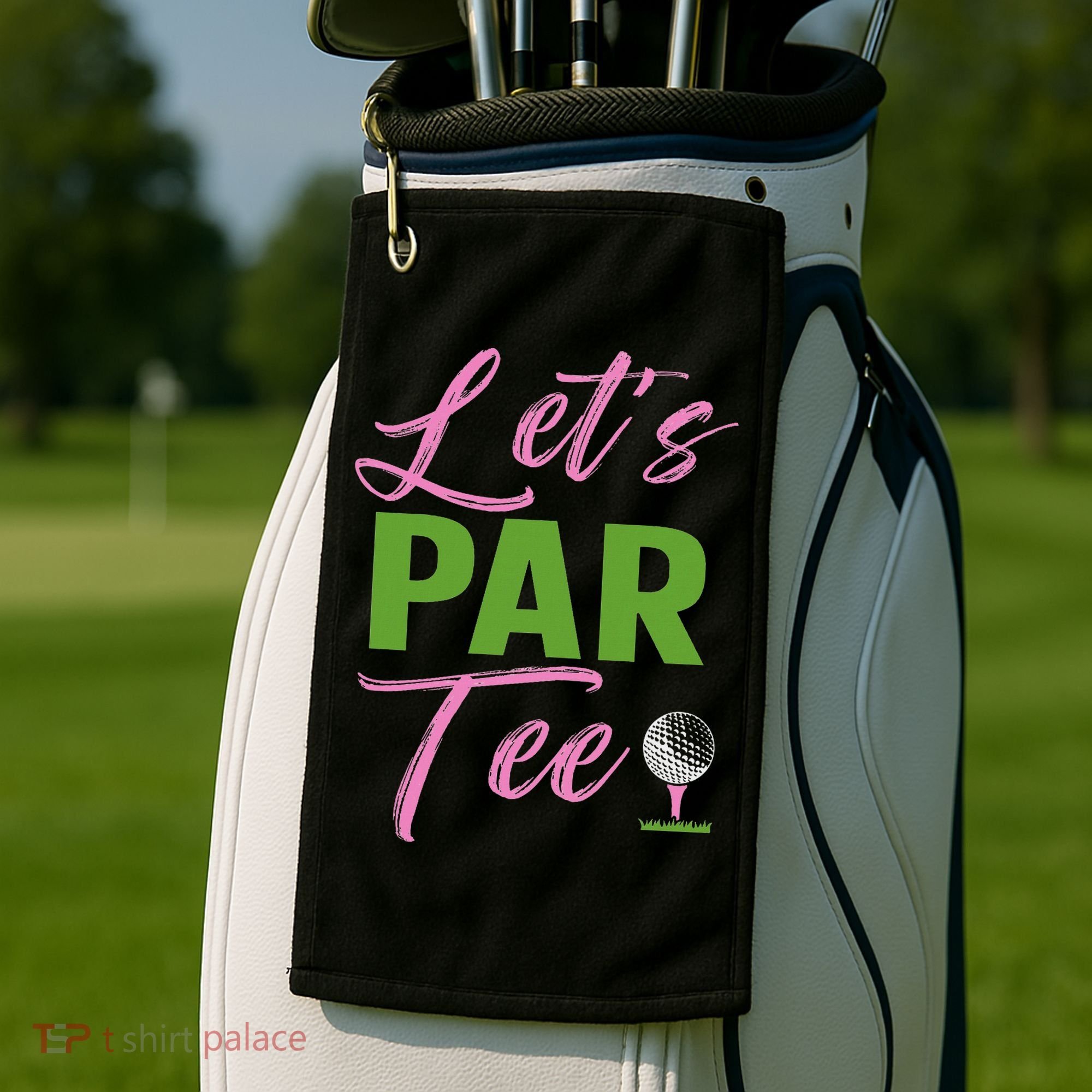 Let's Par Funny Golf Golfer Girl Women Golfing Party Golf Towel
