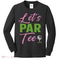 Let's Par Funny Golf Golfer Girl Women Golfing Party Kids Long Sleeve Shirt thumb 0